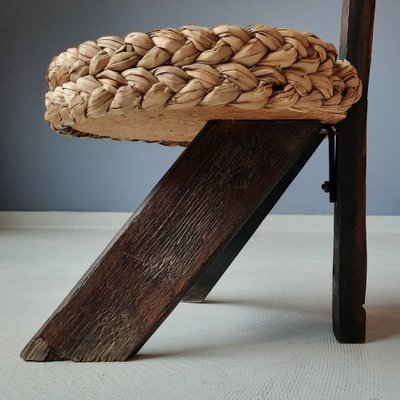 Petit Tabouret Banc Corde Style Audoux Frida - Bois Et Corde Beige - Occasion