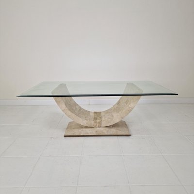 Postmodern Sculpted Tessellated Mactan Stone Side Table With