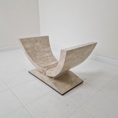1980s Natural Mactan Stone End or Side Tables with Glass