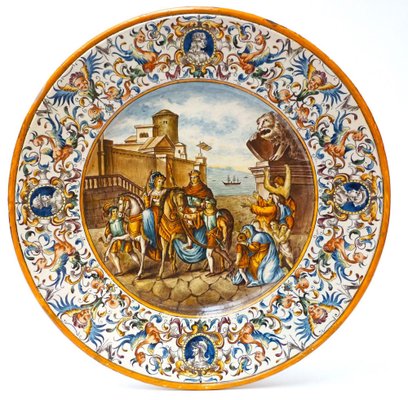 Großer Runder Teller von Gaetano Battaglia, Neapel, Italien, 1800