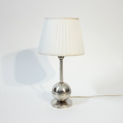 Swedish Modern Art Deco Pewter Table Lamp 1930s