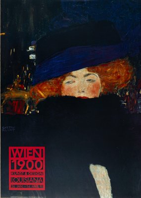 Poster Gustav Klimt Donna con cappello in vendita su Pamono