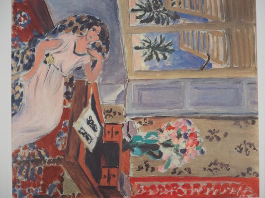 Henri Matisse、INTERIEUR A NICE、画集画、新品額装付 Henri Matisse、INTERIEUR A NICE、画集画、新品額装付 Amazon