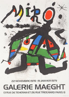 Vintage 1979 Hemeret French Gallery Exhibition Poster Vintage 1979 Hemeret French Gallery Exhibition Poster