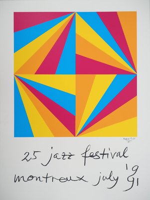 Max Bill, Geometrische Komposition, Montreux Jazz, Siebdruck bei