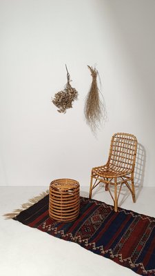 Small ottoman in rattan and wicker | Franco Albini | 55 cm - Sika-Design.com
