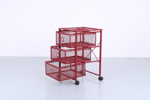 Postmodern Red Metal Storage Unit from Ikea, 1980s for sale