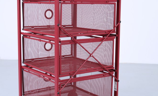 Postmoderner roter Metallschrank von Ikea, 1980er bei Pamono kaufen