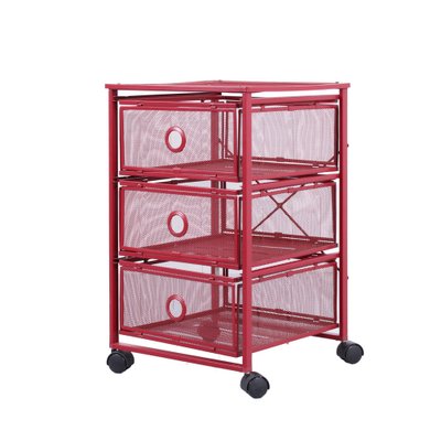 Postmodern Red Metal Storage Unit from Ikea, 1980s for sale at Pamono