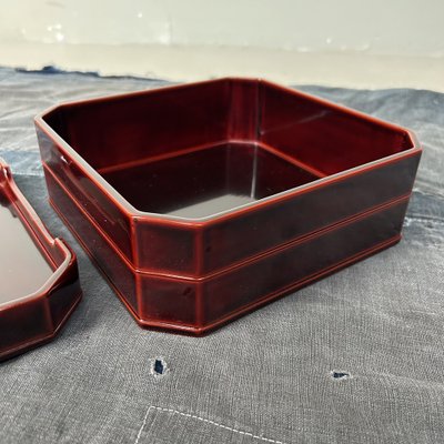 Japanese Wooden Urushi Lacquer Box with Lid, 1920s for sale at Pamono