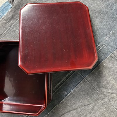 Japanese Wooden Urushi Lacquer Box with Lid, 1920s for sale at Pamono