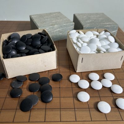 Vintage Go Game Board Goban Kaya, Japan, 1950s, Set of 3 for sale