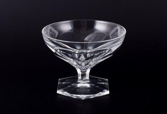 Art Deco Champagnerschalen aus klarem Kristallglas, Baccarat, Frankreich, 1930er, 5er Set bei Pamono kaufen
