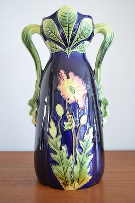 Art Nouveau Austrian Majolica Vase, 1890s for sale at Pamono