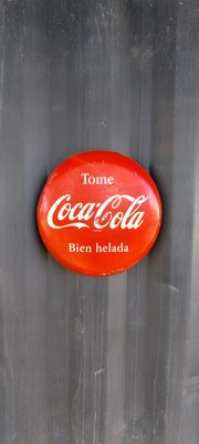 Round Coca Cola Button Sign, 1950s for sale at Pamono