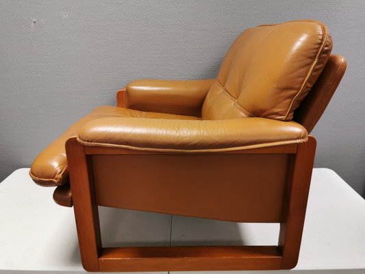 Furuhof Pine Wood and Leather Armchair by Hannu Jyräs for Ikea