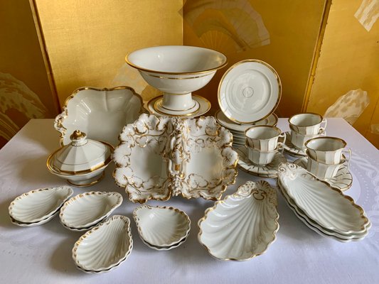 Antikes Dessertgeschirr aus Porzellan, 1810, 36 bei Pamono kaufen