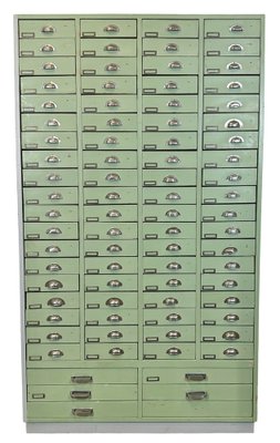 Large Vintage Industrial Green Drawer Cabinet, 1960s for sale at