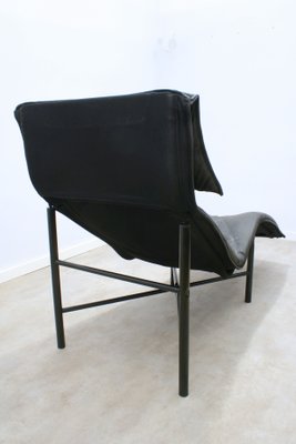 Black Leather Skye Chaise Longue By Tord Bjorklund For Ikea 1980s