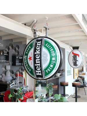 Double-Sided Heineken Illuminated Sign, 1980s for sale at Pamono