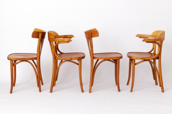 Beech Bentwood Chairs from Radomsko ZMG, Poland, 1970s, Set of 4