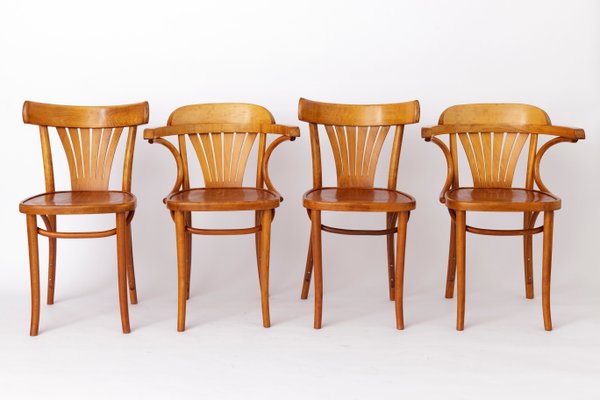 Beech Bentwood Chairs from Radomsko ZMG, Poland, 1970s, Set of 4