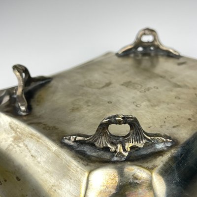 Antique Silver Plated Tray by Queen Victoria Sheffield, 1890s for