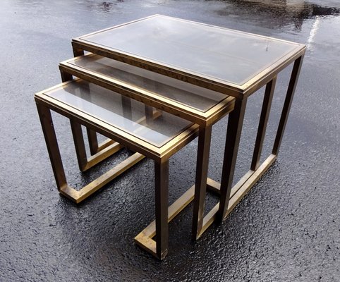 Glass nesting tables 2024 set of 3