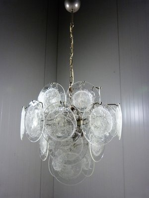 Vintage Glass Disc Chandelier from Vistosi Vintage Glass Disc Chandelier from Vistosi
