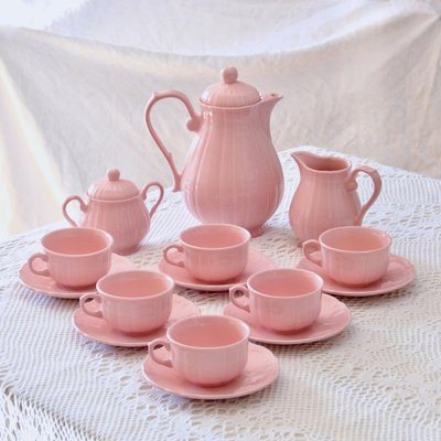 Kaffeeservice aus Steingut von Salins-Les-Bains, 1930er, 15 Set bei Pamono kaufen
