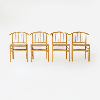 Danish J-151 Dining Chairs in Beech and Papercord by Erik Ole