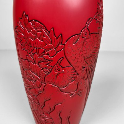 Shōwa Period Wooden Murakami Lacquered Carved Ikebana Vase, 1980s