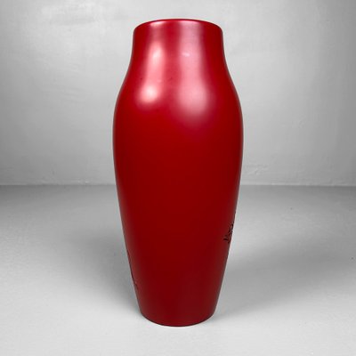Shōwa Period Wooden Murakami Lacquered Carved Ikebana Vase, 1980s