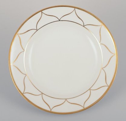 Weißes Porzellan mit goldenen Tellern, Meissen, Deutschland, 1930er, 6er Set bei Pamono kaufen