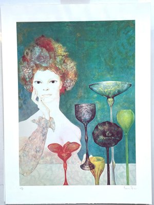 Leonor Fini, Figurative Composition, 1970s, Original Serigraph on