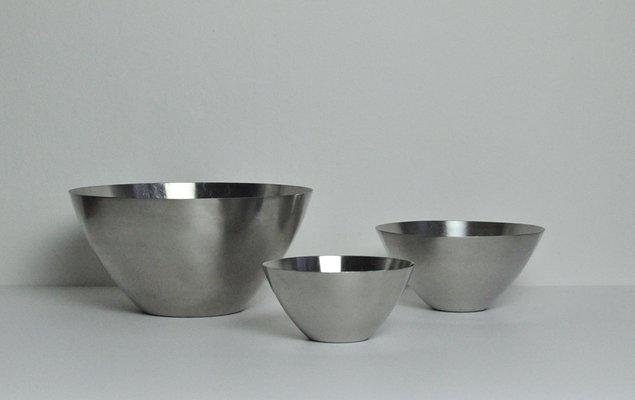 Stainless Steel Bowls from Lundtofte, Denmark, 1960s, Set of 3 for