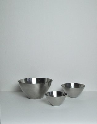 Stainless Steel Bowls from Lundtofte, Denmark, 1960s, Set of 3 for