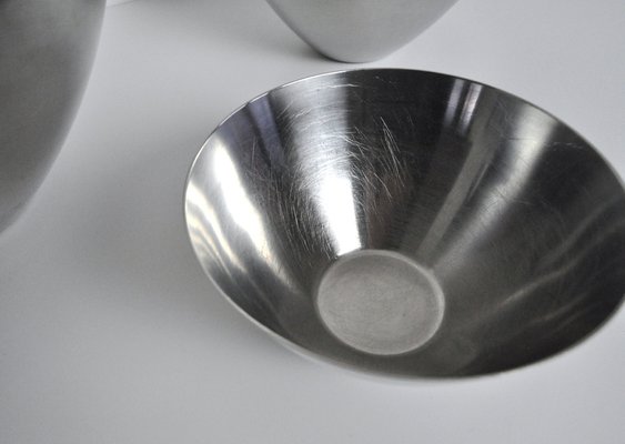 Stainless Steel Bowls from Lundtofte, Denmark, 1960s, Set of 3 for