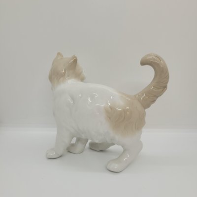 19th Century Enameled Porcelain Cat Figure by Nao for Lladró