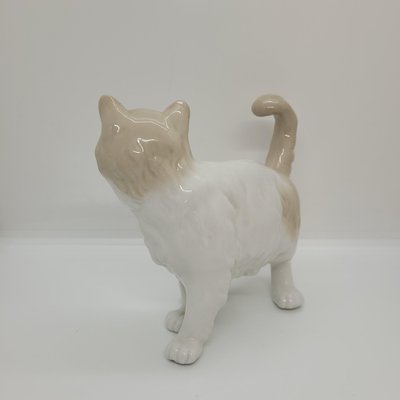 19th Century Enameled Porcelain Cat Figure by Nao for Lladró