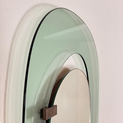 Max Ingrand Asymmetrical Blue Glass Mirror Max Ingrand Asymmetrical Blue Glass Mirror