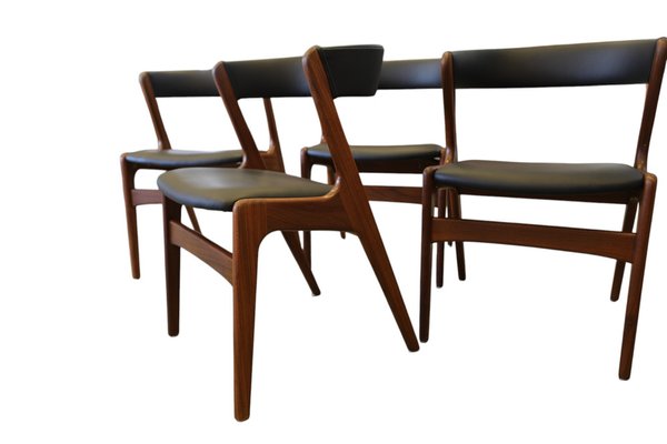 Danish Fire Chair in Teak and Black Leather by Kai Kristiansen