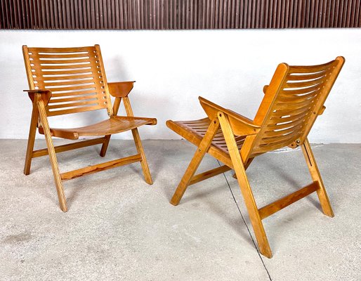 Set of Early Edition Model Rex Lounge Folding Chairs by Niko Kralj