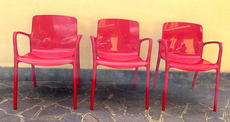 Chaises Tiffany par Marcello Ziliani pour Casprini, Set de 3 en