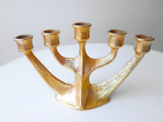 Vintage Brutalist Bronze Candleholder by Gilde Handwerk Horst
