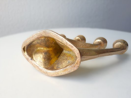 Brutalistischer Vintage Kerzenhalter aus Bronze von Gilde Handwerk