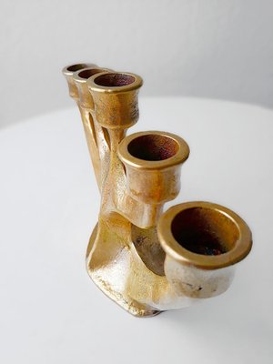 Brutalistischer Vintage Kerzenhalter aus Bronze von Gilde Handwerk