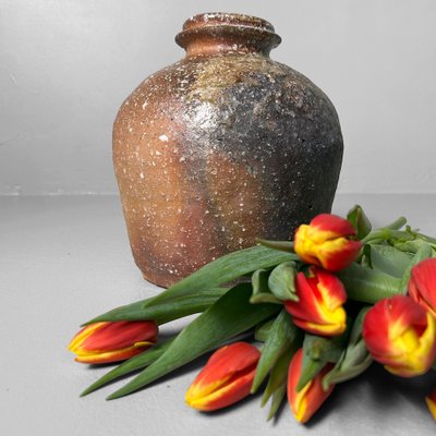 Japanese Shigaraki Yaki Ikebana Flower Vasei by Takahashi Shunsai