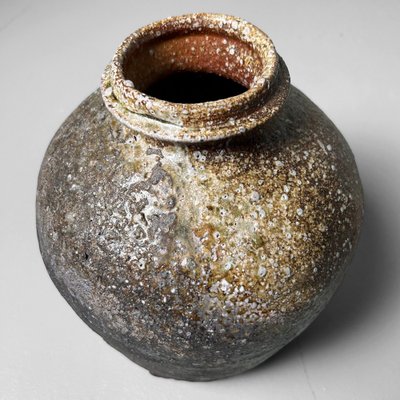 Japanese Shigaraki Yaki Ikebana Flower Vasei by Takahashi Shunsai