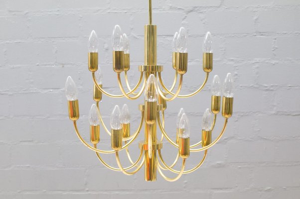 16 Light Golden Chandelier 1960s For At Pamono Golden Chandelier 1960s For At Pamono, 16 Light Chandelier Modern